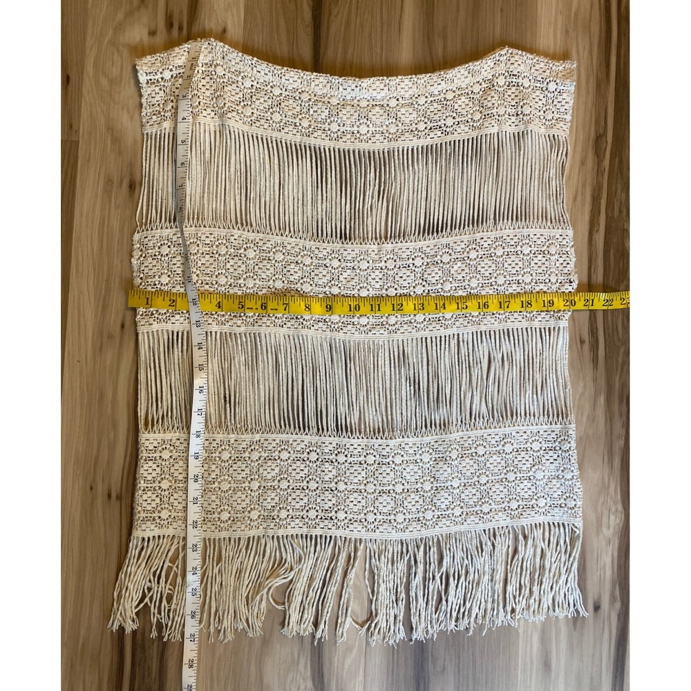 Callahan Inez Cream Crochet Fringe Sleeveless Tank Top Boho Festival Cotton Sm - Picture 4 of 7